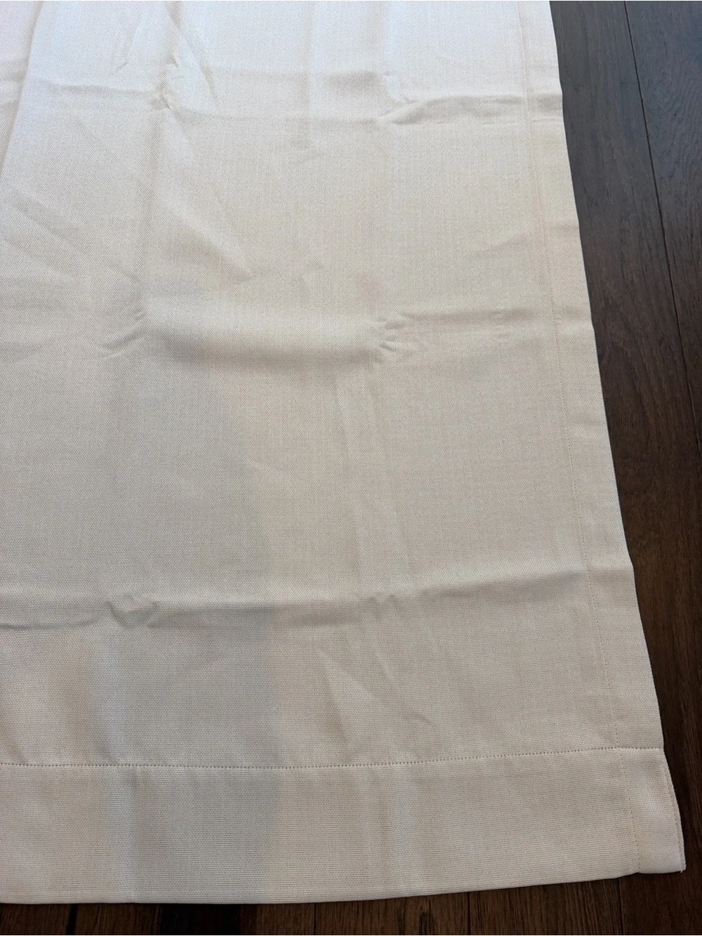 Exclusive Fabrics Ivory Linen Look Curtain Panel 49x105 Drapery - C11-2